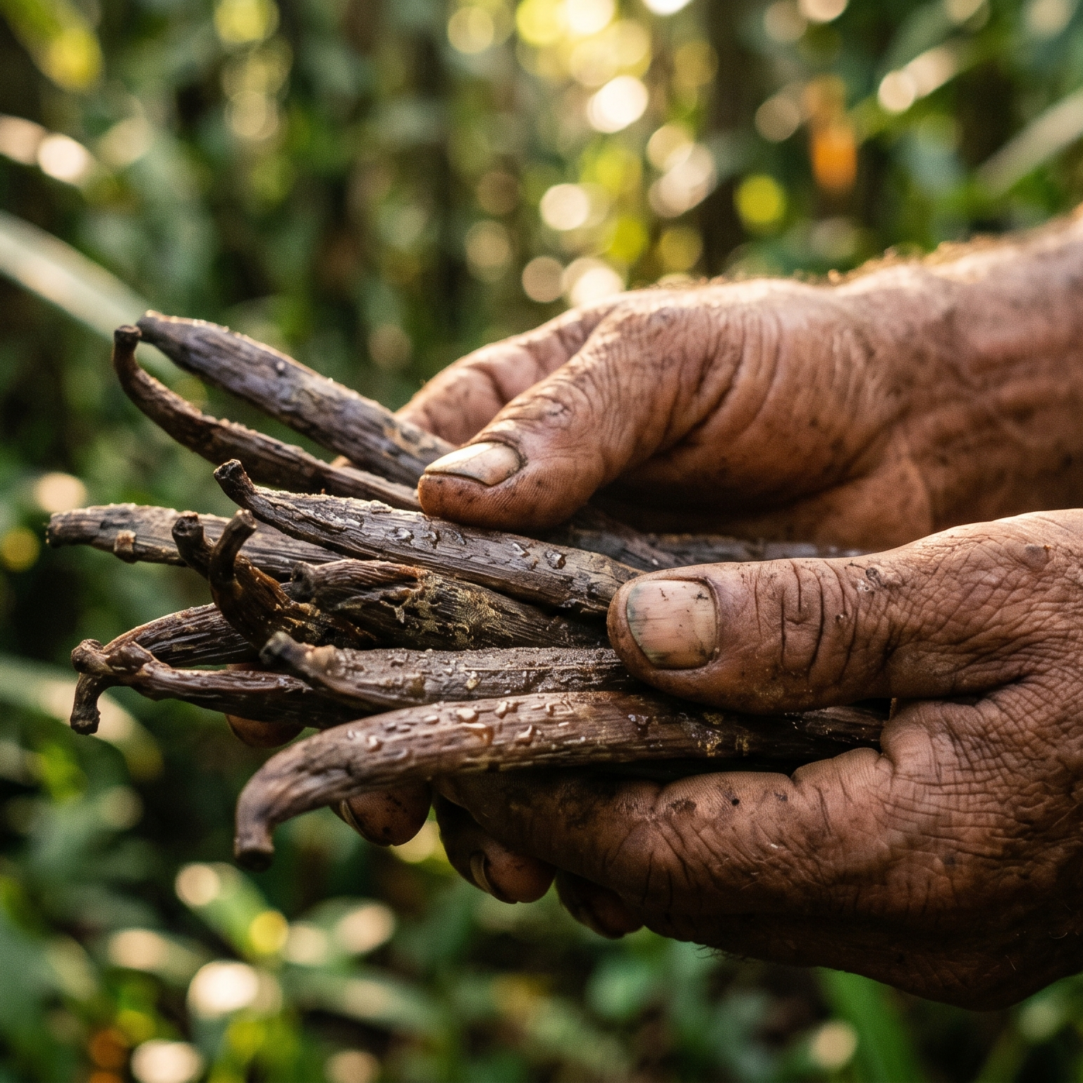 Lokale Bauernfamilien bei der traditionellen und fairen Ernte von Bio-Bourbon-Vanilleschoten in Madagaskar für Havelicious